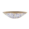 Nearly Natural Trays & Ring Dishes|Home Decor>13” Tuscan Ceramic Blue Scroll Decorative Bowl - Sweet Water Decor