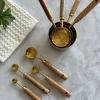 Busa Designs Kitchen|Home Decor>Acacia Wood and Gold Measuring Cups, Set of 8