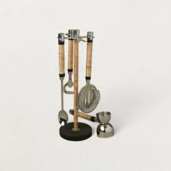 White Cliff Studio Kitchen>Bailey Rattan Hanging Bar Tool Set - Sweet Water Decor