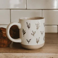 Sweet Water Decor Drinkware>Brown Leaves 14 oz Mug