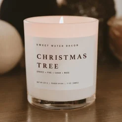 Sweet Water Decor Candles|11 Oz White Jars>Christmas Tree - 11 oz