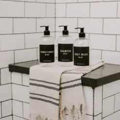 Sweet Water Decor Soap Dispensers>Clear Plastic Bath and Shower Set of 3 - 16 oz