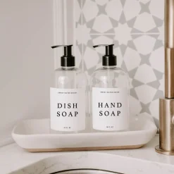 Sweet Water Decor Soap Dispensers>Clear Plastic Countertop Set of 2 - 16 oz