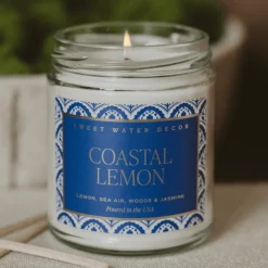 Sweet Water Decor Candles|Patterned Candles>Coastal Lemon - 9 oz