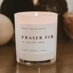 Sweet Water Decor Candles|11 Oz White Jars>Fraser Fir - 11 oz