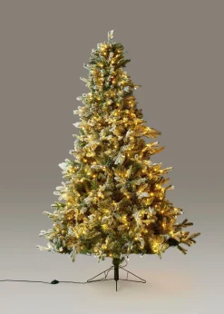 Afloral.com Florals & Greenery>Frosted Pine Christmas Tree with Pre-Lit LED White Lights