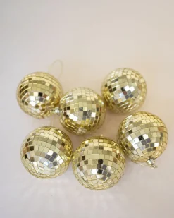 Shoppe At The Avenue Home Decor>Gold Disco Ball Ornaments - Sweet Water Decor