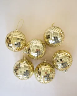 Shoppe At The Avenue Home Decor>Gold Disco Ball Ornaments - Sweet Water Decor