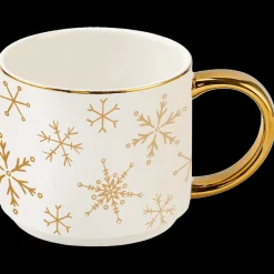 Sweet Water Decor Drinkware>Gold Snowflakes 14 oz Mug