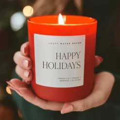 Sweet Water Decor Candles|15 Oz Matte Jars>Happy Holidays - 15 oz