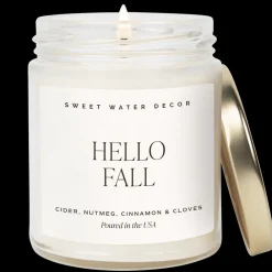 Sweet Water Decor Candles|9 Oz Clear Jars>Hello Fall - 9 oz