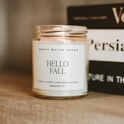Sweet Water Decor Candles|9 Oz Clear Jars>Hello Fall - 9 oz