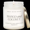 Sweet Water Decor Candles|9 Oz Clear Jars>Mango and Coconut - 9 oz