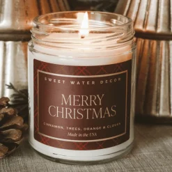 Sweet Water Decor Candles|Patterned Candles>Merry Christmas - 9 oz