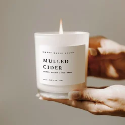 Sweet Water Decor Candles|11 Oz White Jars>Mulled Cider - 11 oz