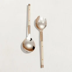 White Cliff Studio Kitchen>Stainless with Ivory Inlay Serving Utensil Set - Sweet Water Decor