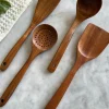 Busa Designs Kitchen>Teak Wooden Utensils, Set of 4