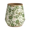 Nearly Natural Home Decor>Tuscan Ceramic Green Scroll Planter